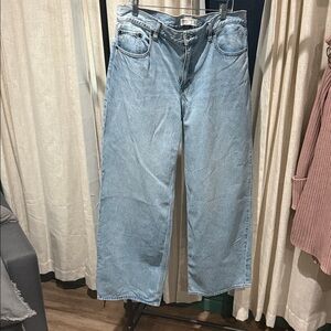 Abercrombie & Fitch Light Wash Wide Leg Jeans